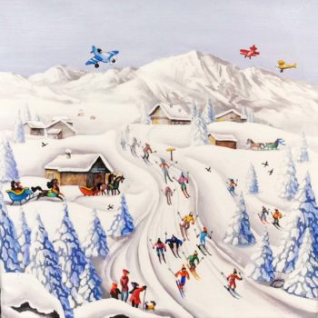 charlotte-Lachapelle-peinture-art-naif-toile-neige-montagne