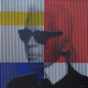 nolleau-laurence-tableau-peinture-visage-aluminium-mondrian