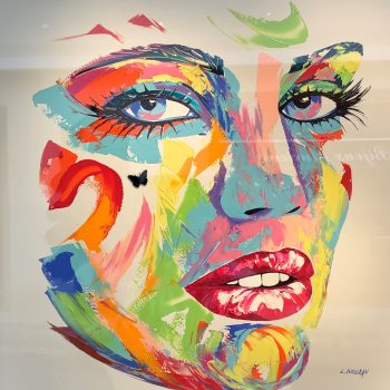 nolleau-laurence-tableau-peinture-visage-aluminium