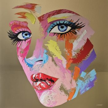 nolleau-laurence-tableau-peinture-visage-aluminium
