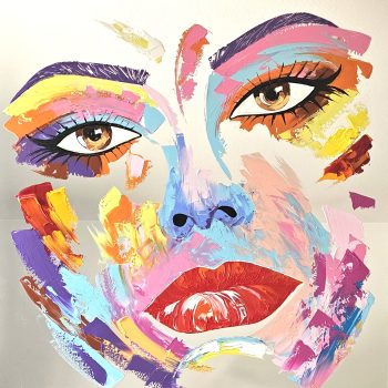 nolleau-laurence-tableau-peinture-visage-aluminium