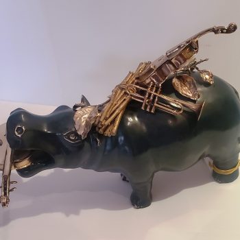 boucheix-sculpture-surréalisme-musique-bronze-hippopotame
