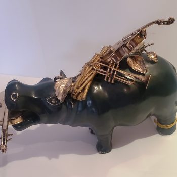 boucheix-sculpture-surréalisme-musique-bronze-hippopotame