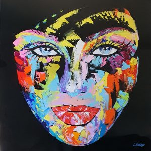 nolleau-laurence-tableau-peinture-visage-aluminium