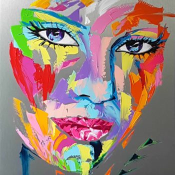 nolleau-laurence-tableau-peinture-visage-aluminium