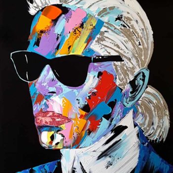 nolleau-laurence-tableau-peinture-visage-aluminium-karl-lagerfeld