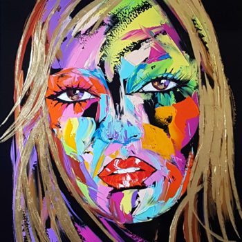 nolleau-laurence-tableau-peinture-visage-aluminium