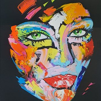 nolleau-laurence-tableau-peinture-visage-aluminium