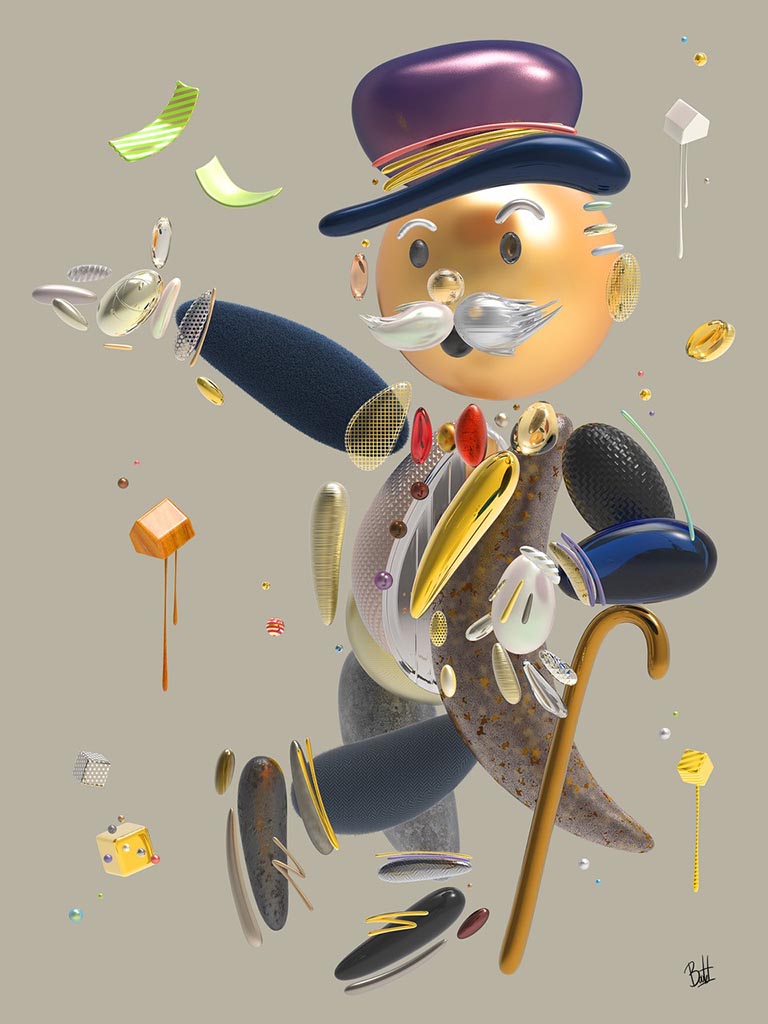 Boutet Artiste Sculpteur digital Galerie Saint Martin