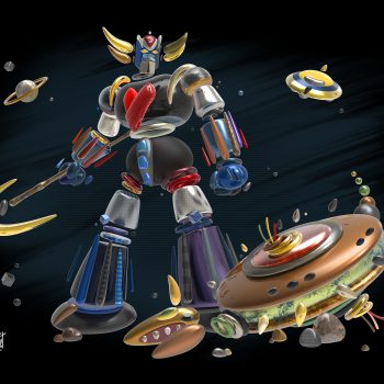 Boutet-artiste-boutet-studio-tableau-spiderman-sculpture-digitale-goldorak