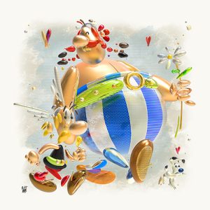 Boutet-artiste-boutet-studio-tableau-spiderman-sculpture-digitale-obelix