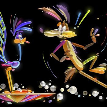 Boutet-artiste-boutet-studio-tableau-bip-bip-coyote-sculpture-digitale