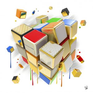 Boutet-artiste-boutet-studio-tableau-rubik-cube-sculpture-digitale