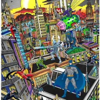 charles-fazzino-3D-Pop-art-tableau-batman