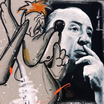 morin-géraldine-artiste-peinture-toile-pop-art-Alfred-Hitchcock