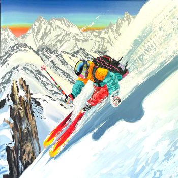 Steve-Tracy-peinture-toile-ski-snow