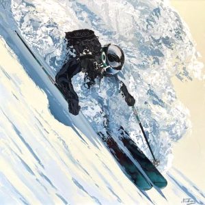 Steve-Tracy-peinture-toile-ski-snow
