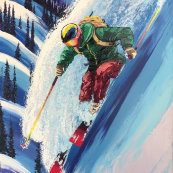 Steve-tracy-peinture-toile-ski-snow-montagne