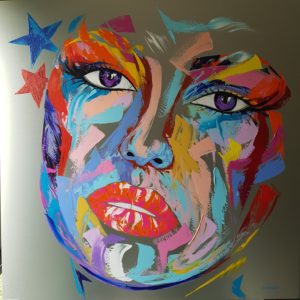nolleau-laurence-tableau-peinture-visage-aluminium