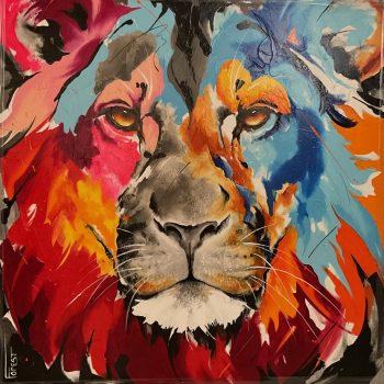 Josée-Forest-tableau-peinture-lion