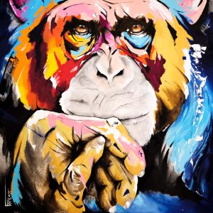 Josée-Forest-tableau-peinture-singe-chimpanze