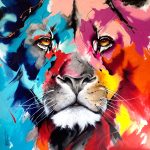 Josée-Forest-tableau-peinture-lion