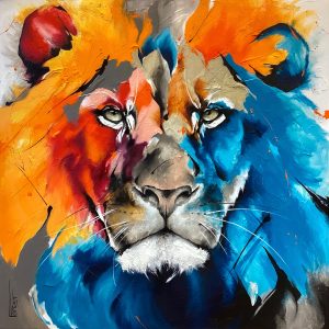 Josée-Forest-tableau-peinture-lion