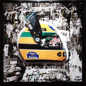 Fred-meurice-flacon-casque-sculpture-tableau-plexiglas-Ayrton-senna
